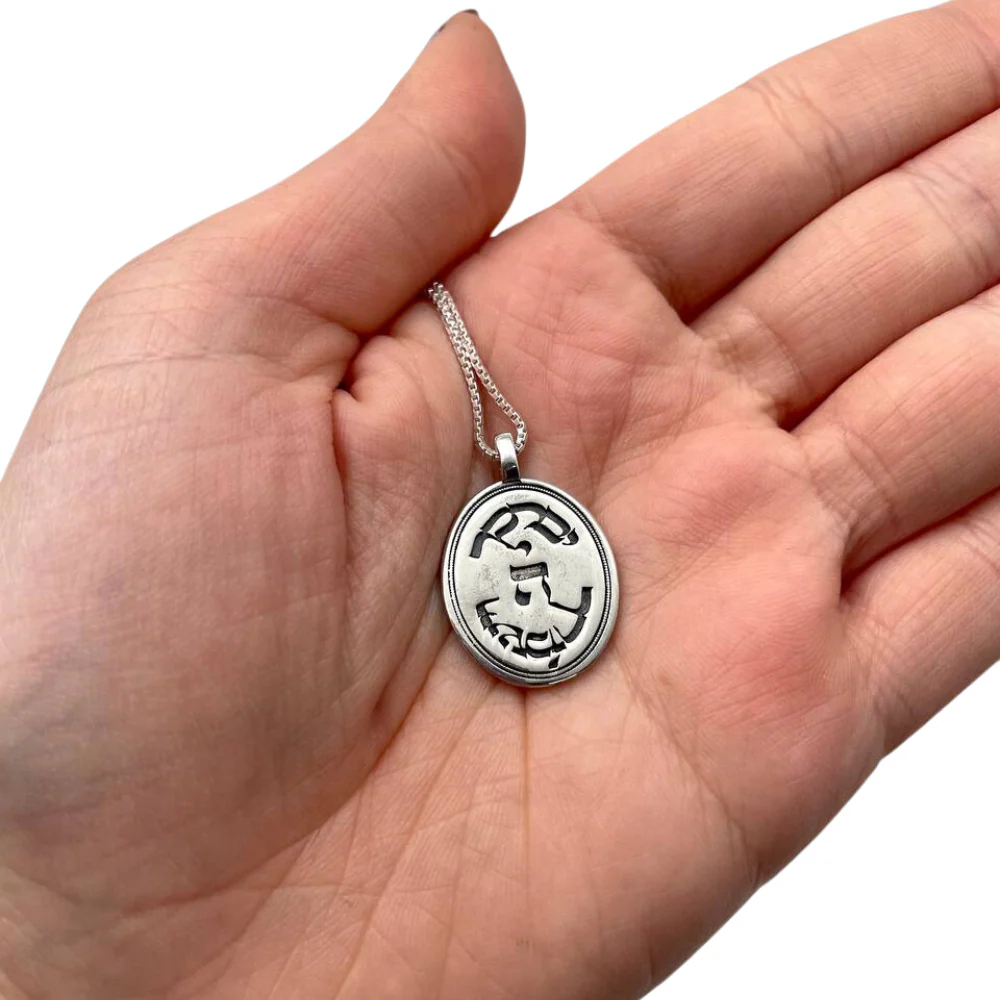 Priestly Blessing Oval Pendant and Chain in Sterling Silver - Image 2
