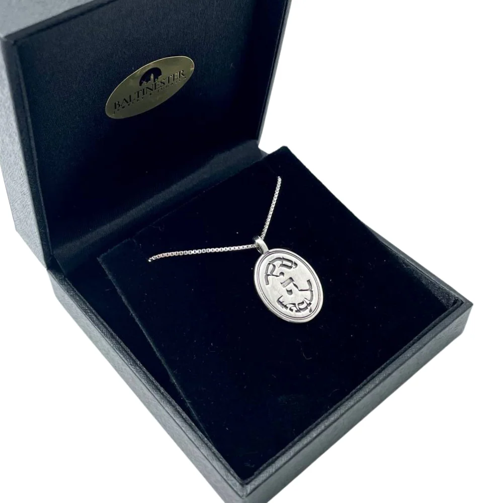 Priestly Blessing Oval Pendant and Chain in Sterling Silver - Image 3