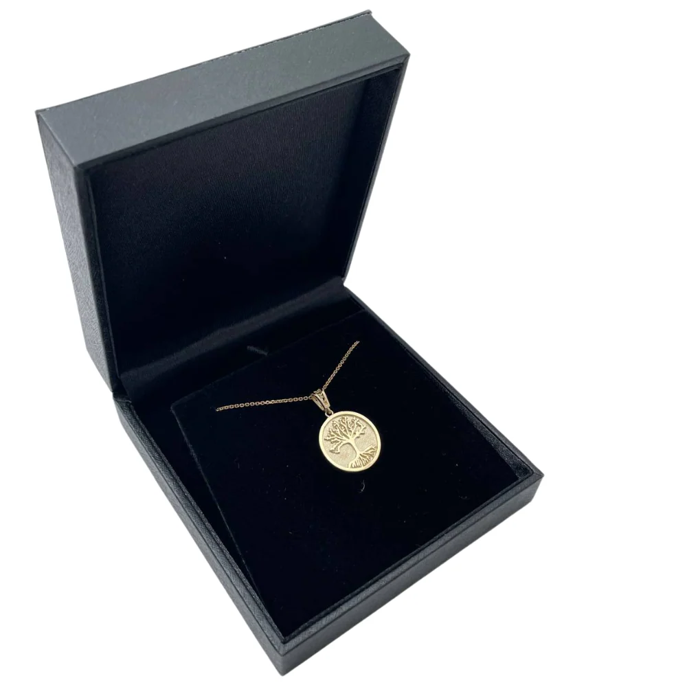 Tree of Life Round Pendant in 14K Gold - Image 4