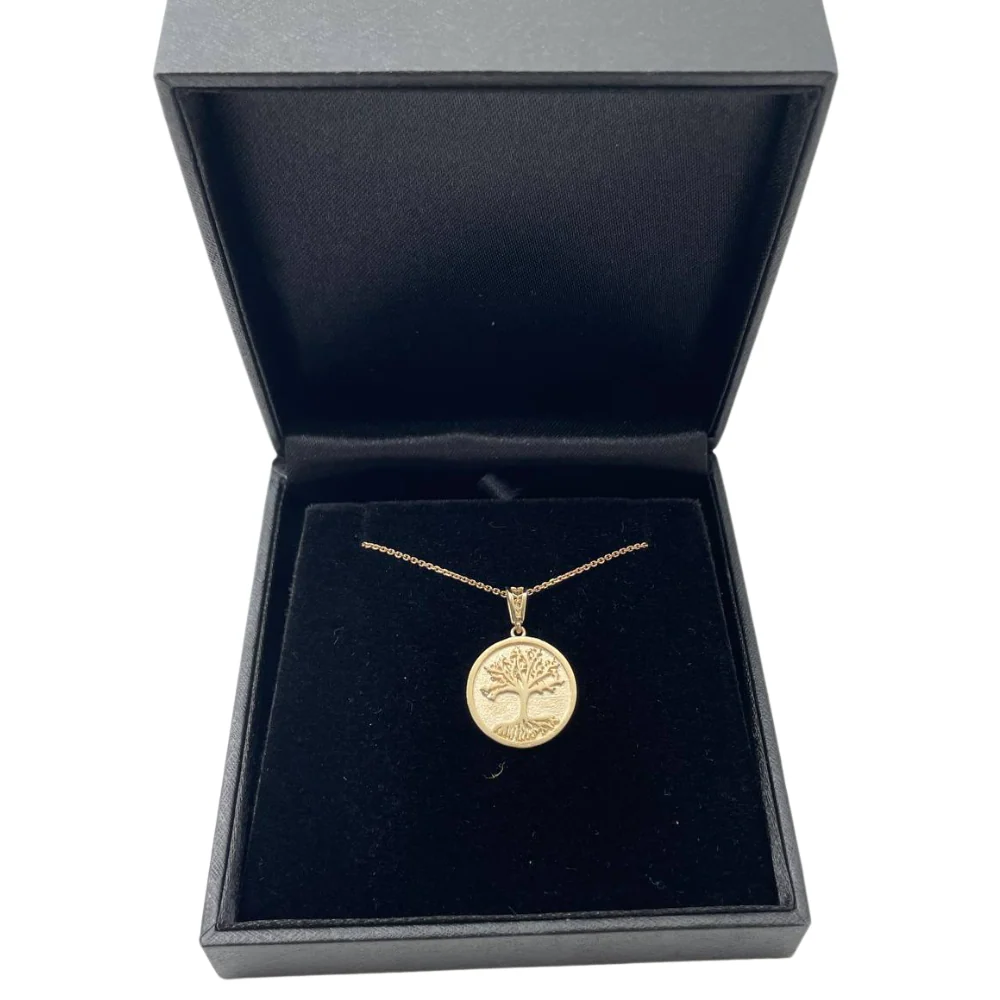 Tree of Life Round Pendant in 14K Gold - Image 5