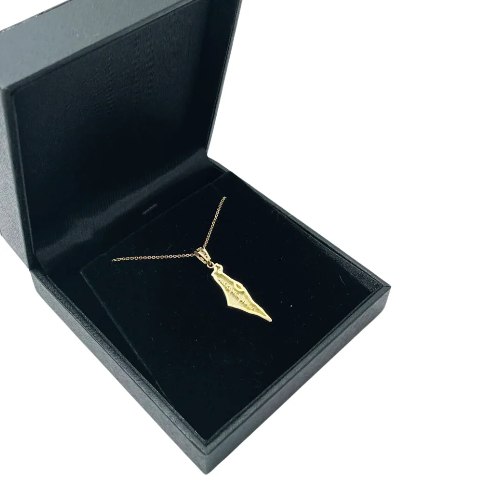 Map of Israel Ein Li Eretz Acheret Pendant in 14K Gold - Image 5