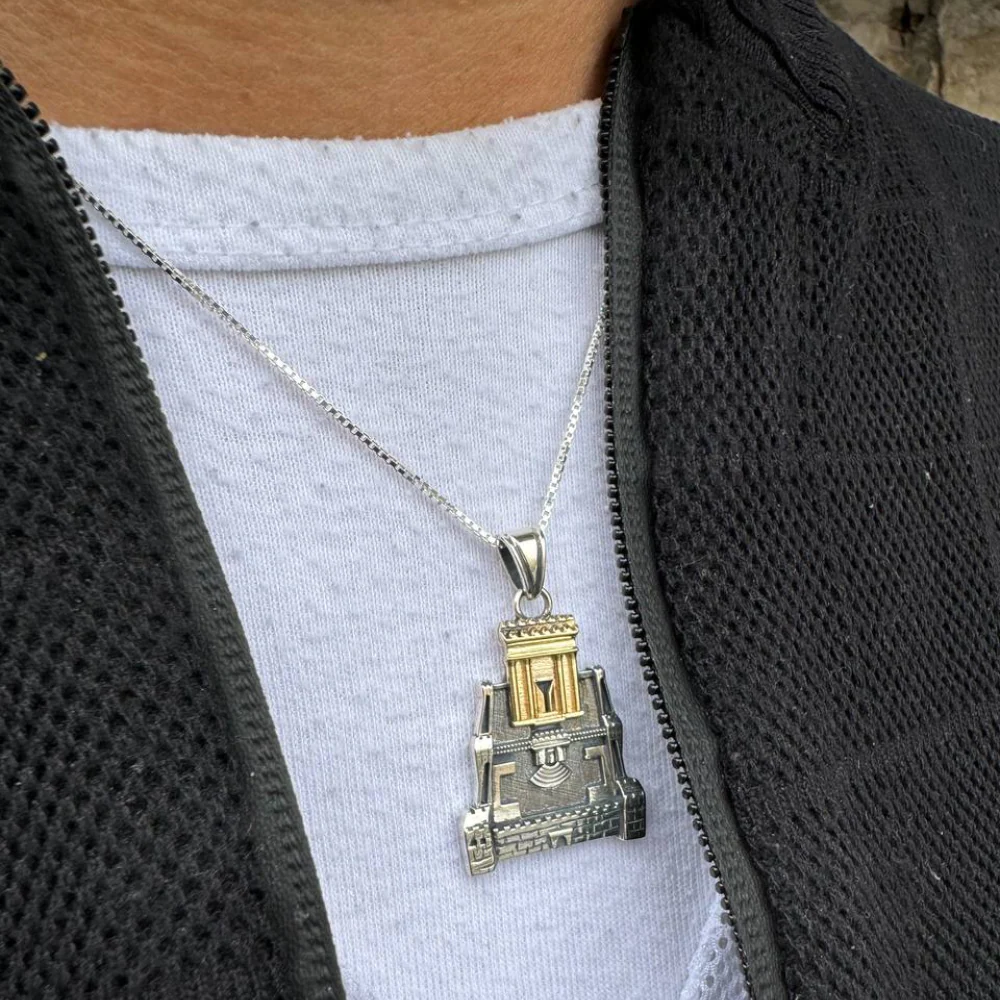 Holy Temple Necklace in Silver and Gold - Image 8