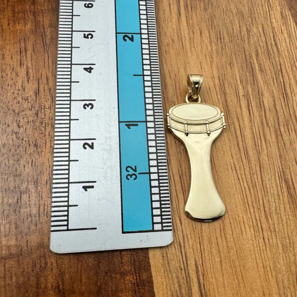Darbuka Drum Pendant in 14K Gold - Image 4