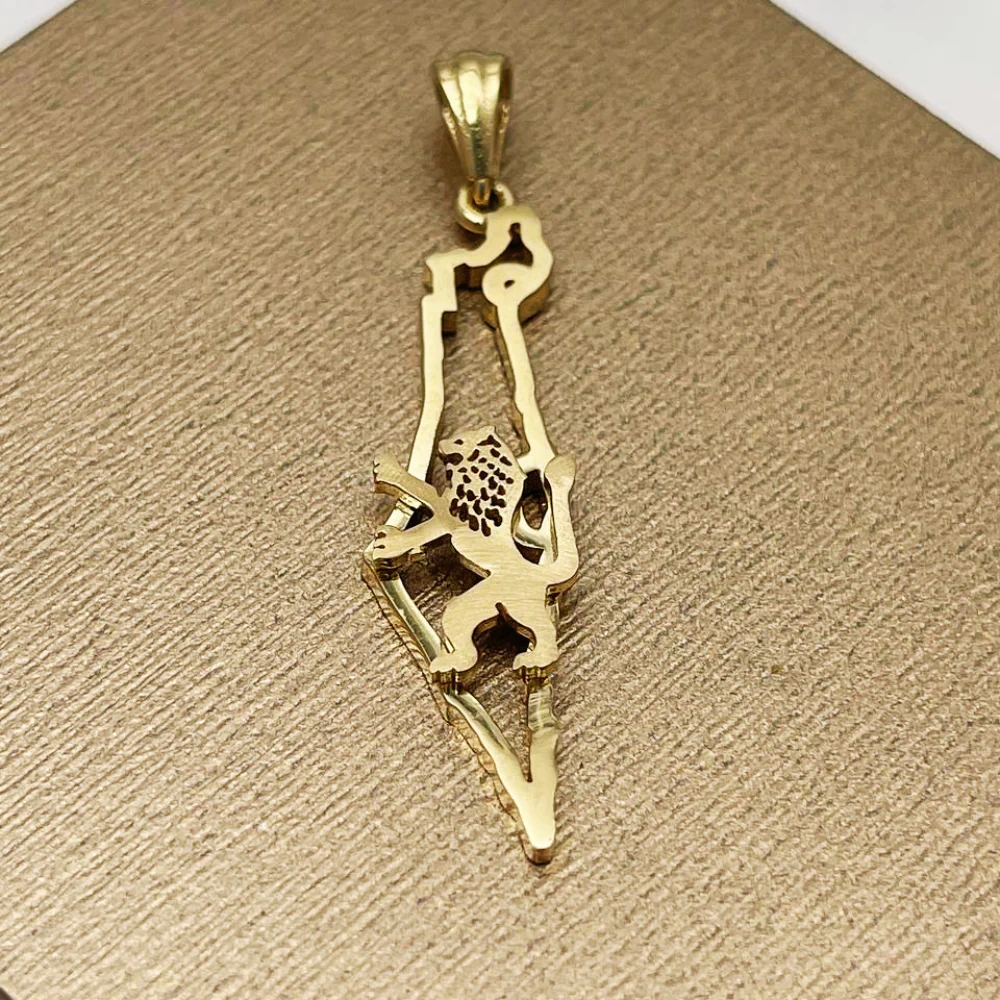 Map of Israel and Lion of Judah Pendant in 14K Gold - Image 8
