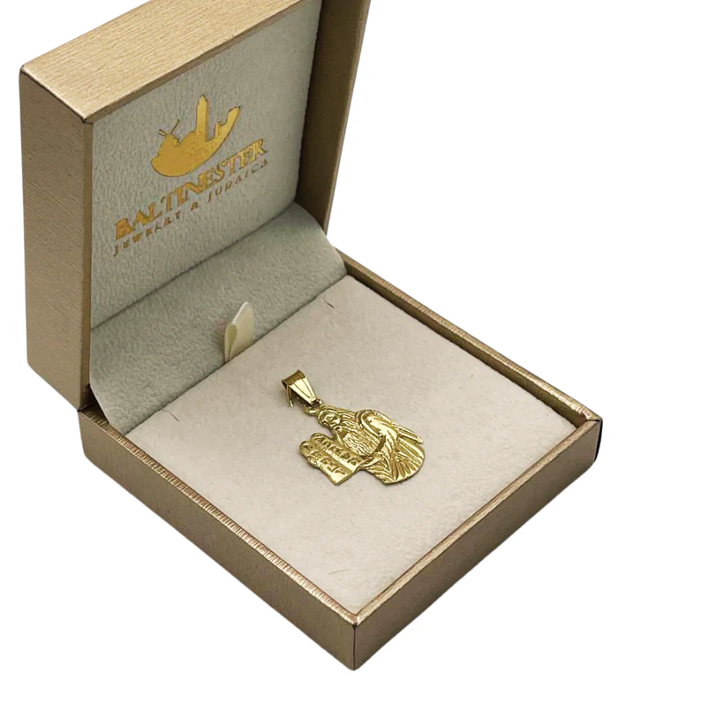 Moses with Ten Commandments Judaica Pendant in 14K Gold - Image 5