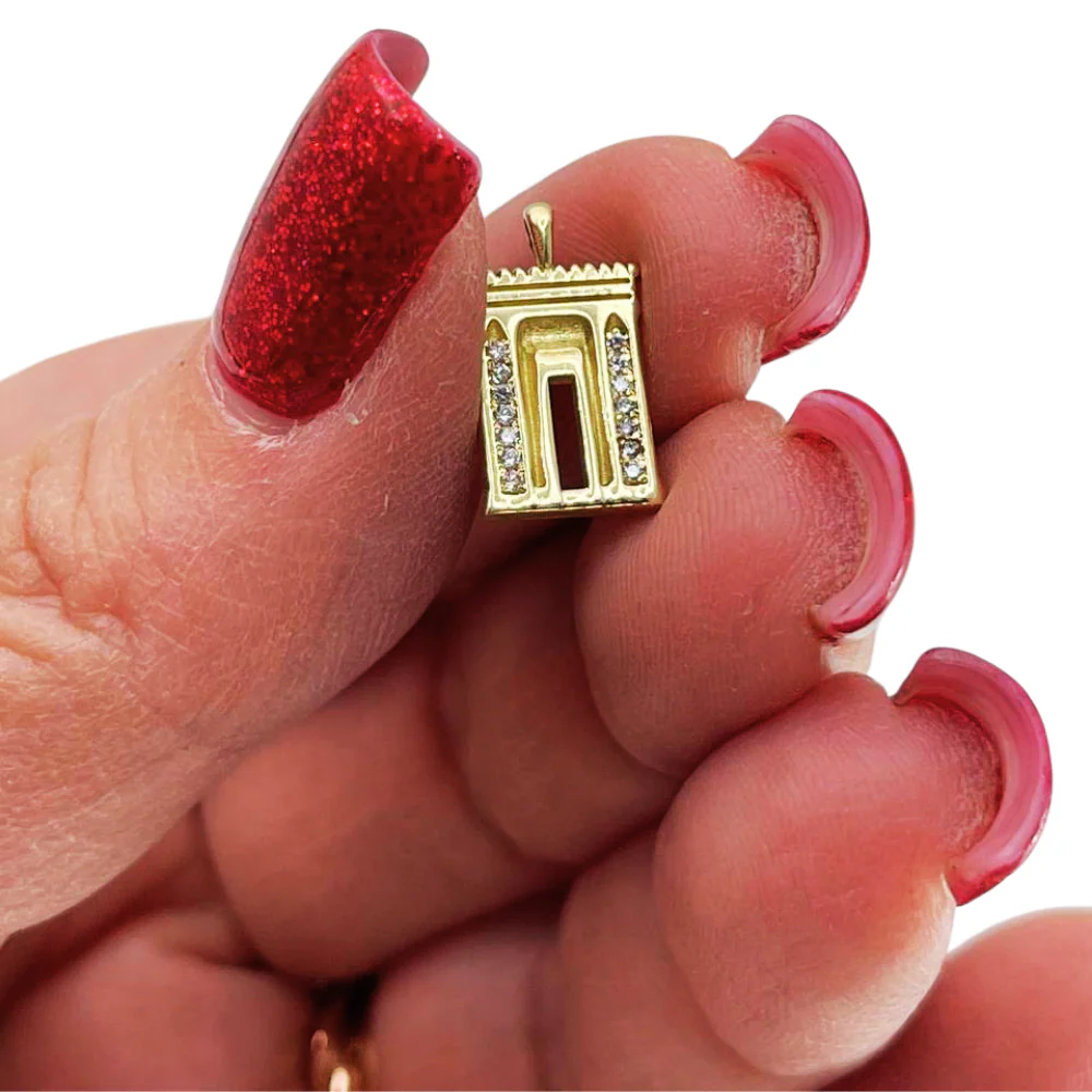Diamond Jerusalem Temple Necklace in 14K Gold - Image 2