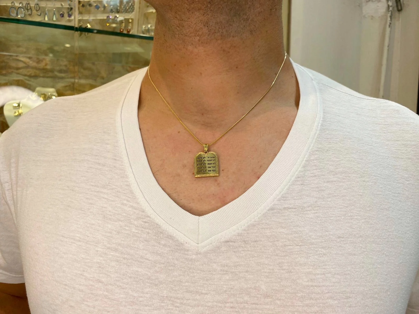 Ten Commandments 14k Yellow Gold Pendant - Image 5