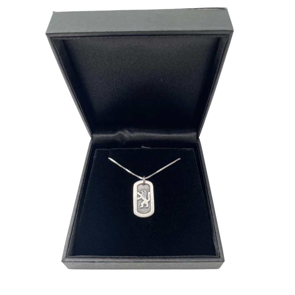 Oxidized Sterling Silver Lion of Judah Pendant and Chain - Image 3