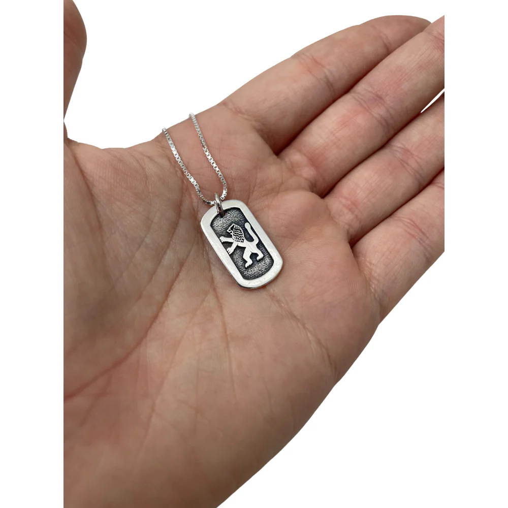 Oxidized Sterling Silver Lion of Judah Pendant and Chain - Image 5