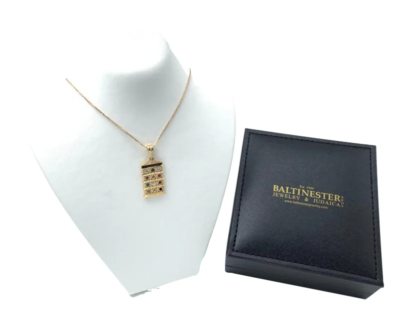 Hoshen Pendant in 14k Gold with Gemstones - Image 2