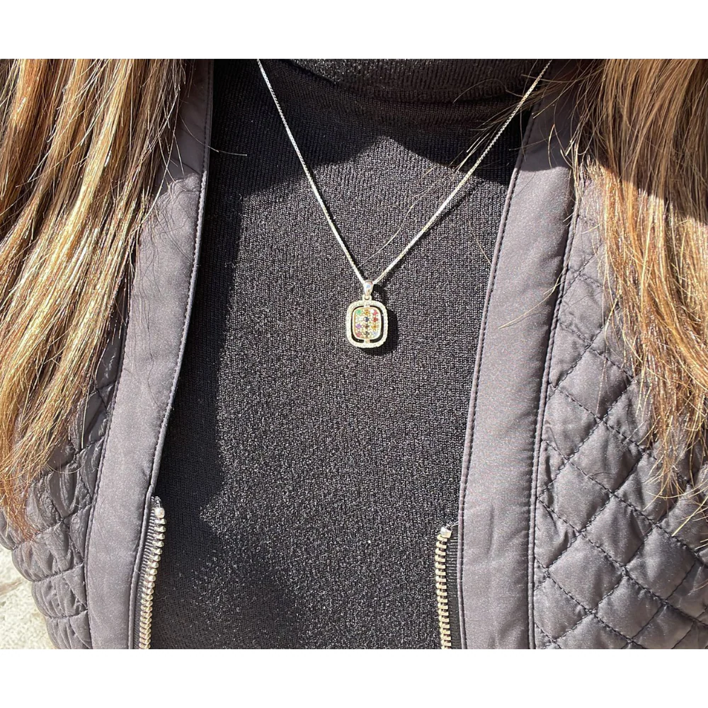 Judaica Pendant - Silver and Gold Hoshen Pendant and Chain Set - Image 7