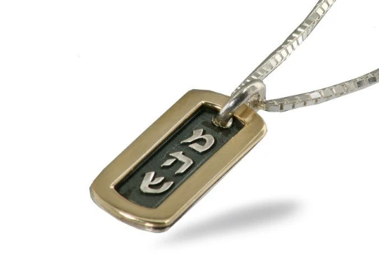 Silver and Gold Kabbalah Tag Necklace - Image 2