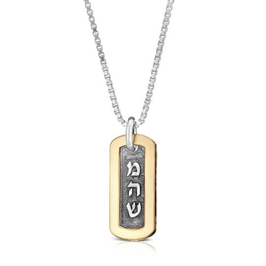 Silver and Gold Kabbalah Tag Necklace - Image 3