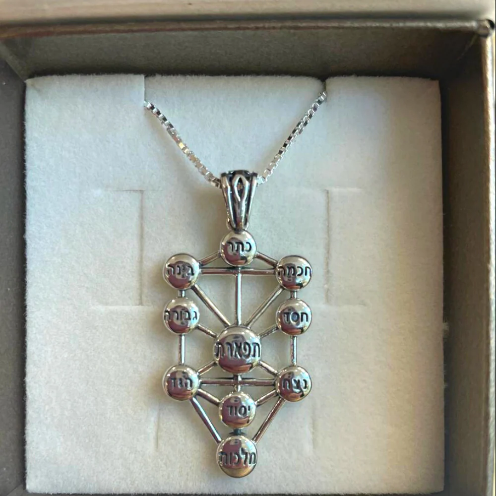 Silver Ten Sephirot Kabbalah Pendant and Chain Set - Image 3