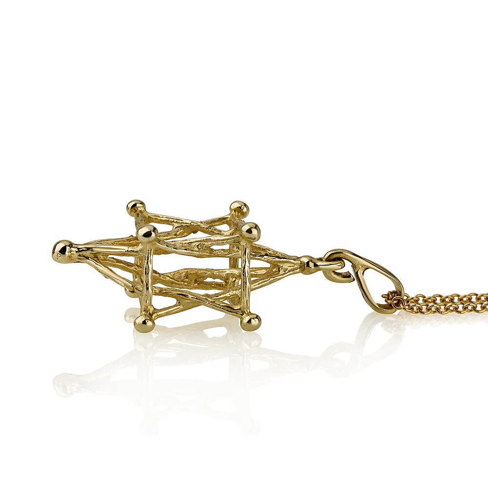 Merkaba Kabbalah Star of David Pendant - 14k Gold - Image 3
