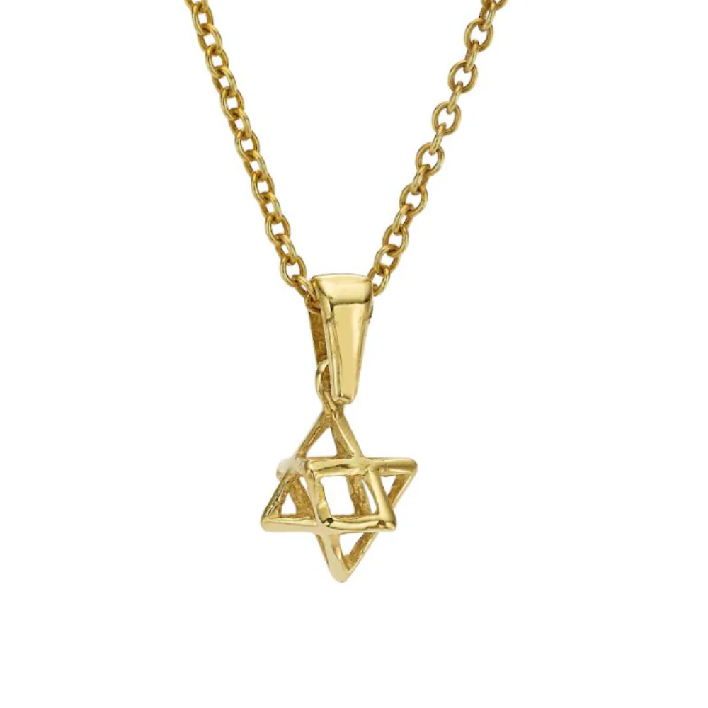Merkabah Kabbalah Star of David Pendant in14k Gold - Small - Image 2