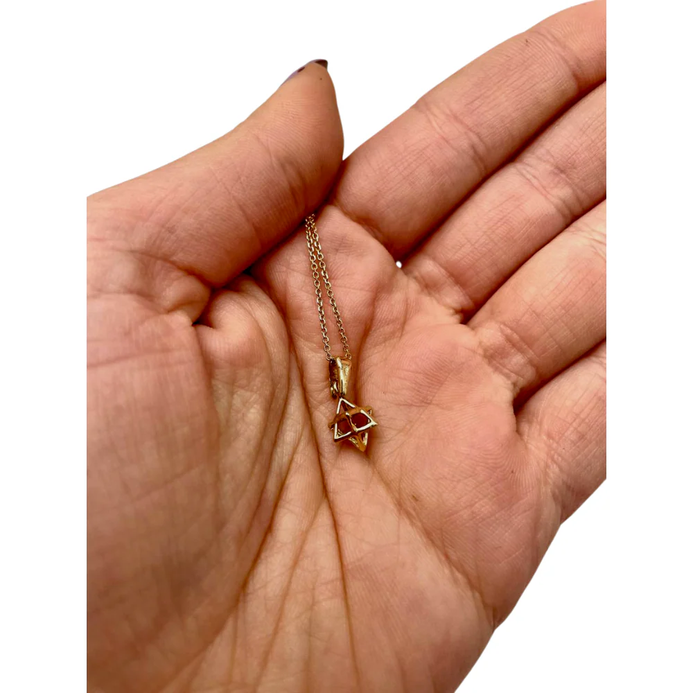 Merkabah Kabbalah Star of David Pendant in14k Gold - Small - Image 3