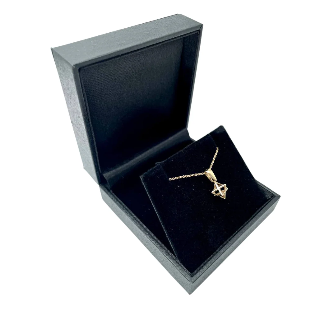 Merkabah Kabbalah Star of David Pendant in14k Gold - Small - Image 5