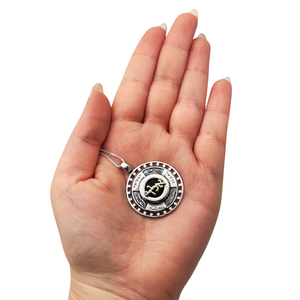 Kabbalistic Guardian Angel Necklace with Aleph-Lamed-Dalet in Gold and Silver - Image 2