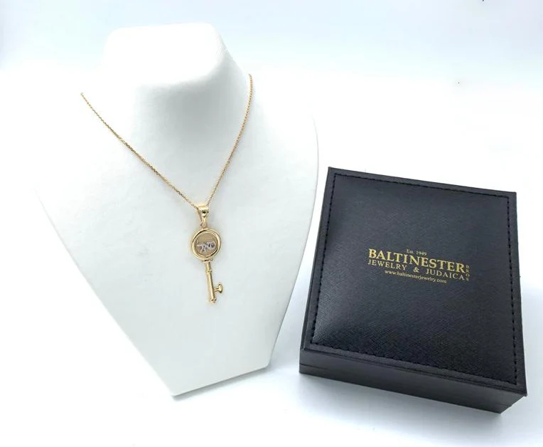 14k Yellow Gold Key Success Kabbalah Pendant - Image 2