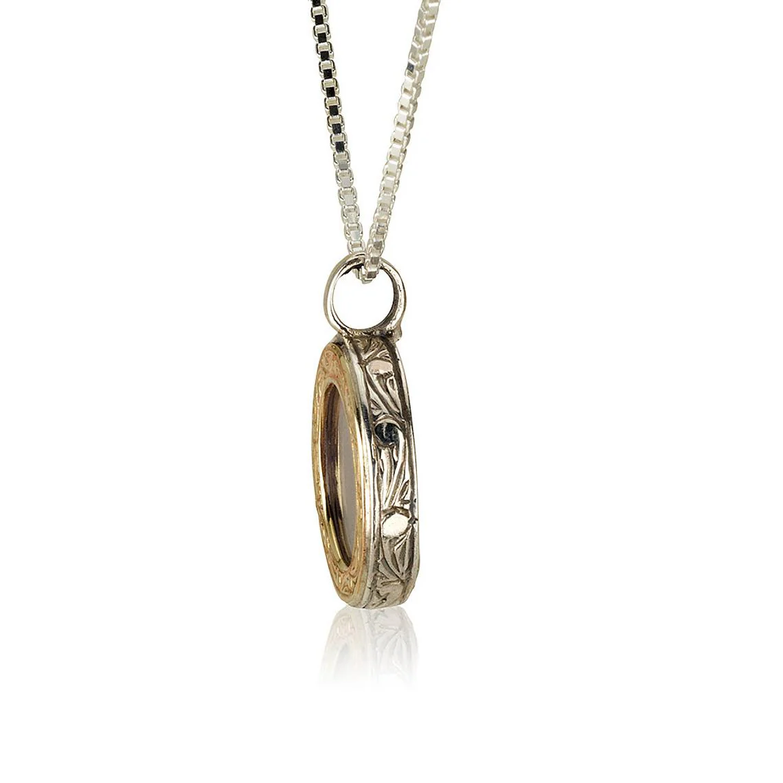14K Gold and Silver with Book of Psalms Microfilm Kabbalah Pendant Necklace Set - Image 3