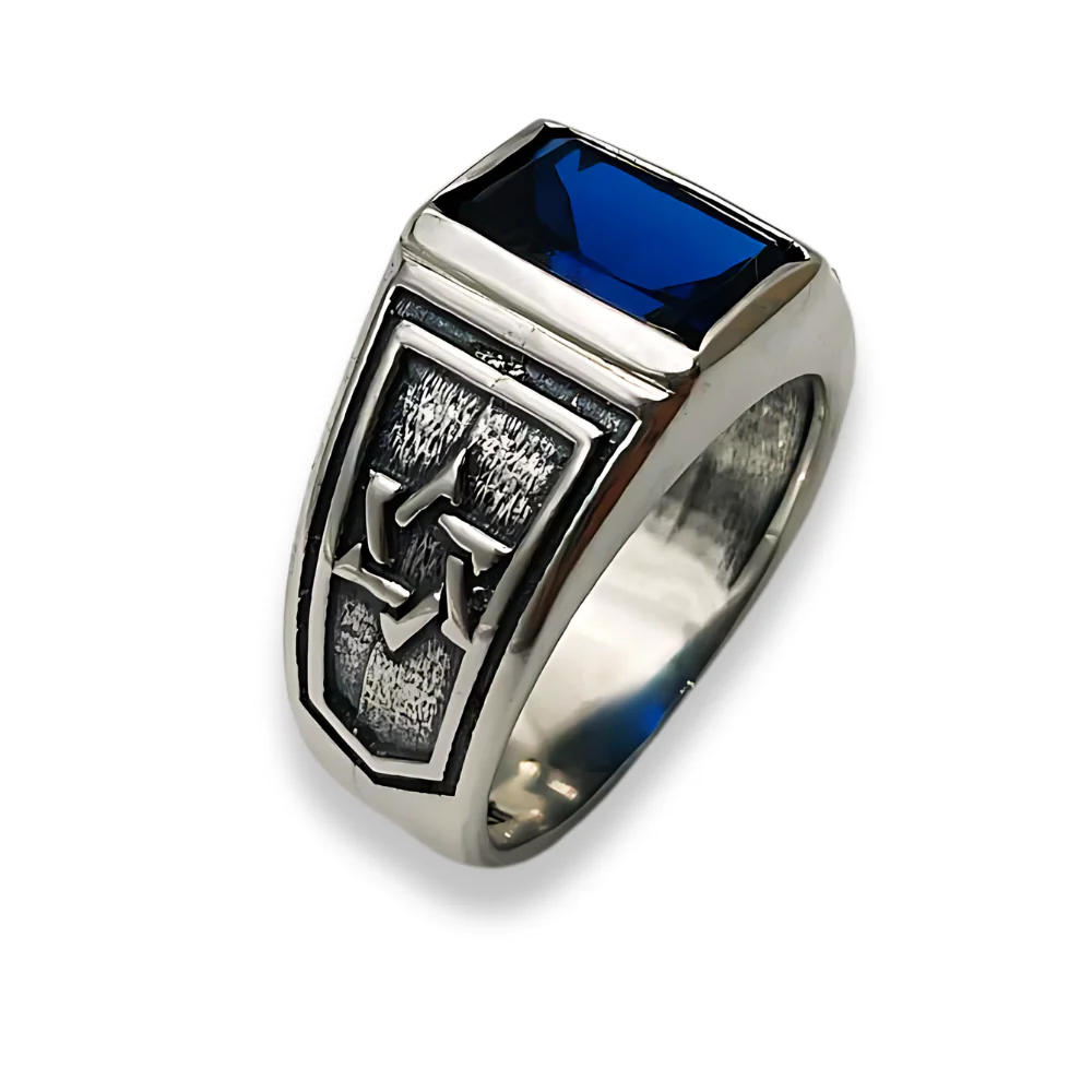 Sterling Silver Jewish Star Sapphire Ring - Image 4