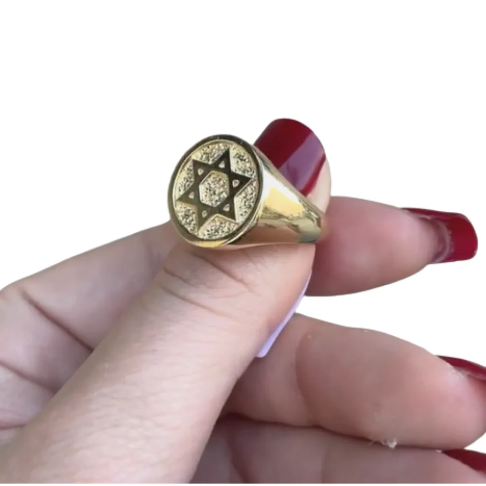 Star of David Signet Ring 14K Gold - Image 3