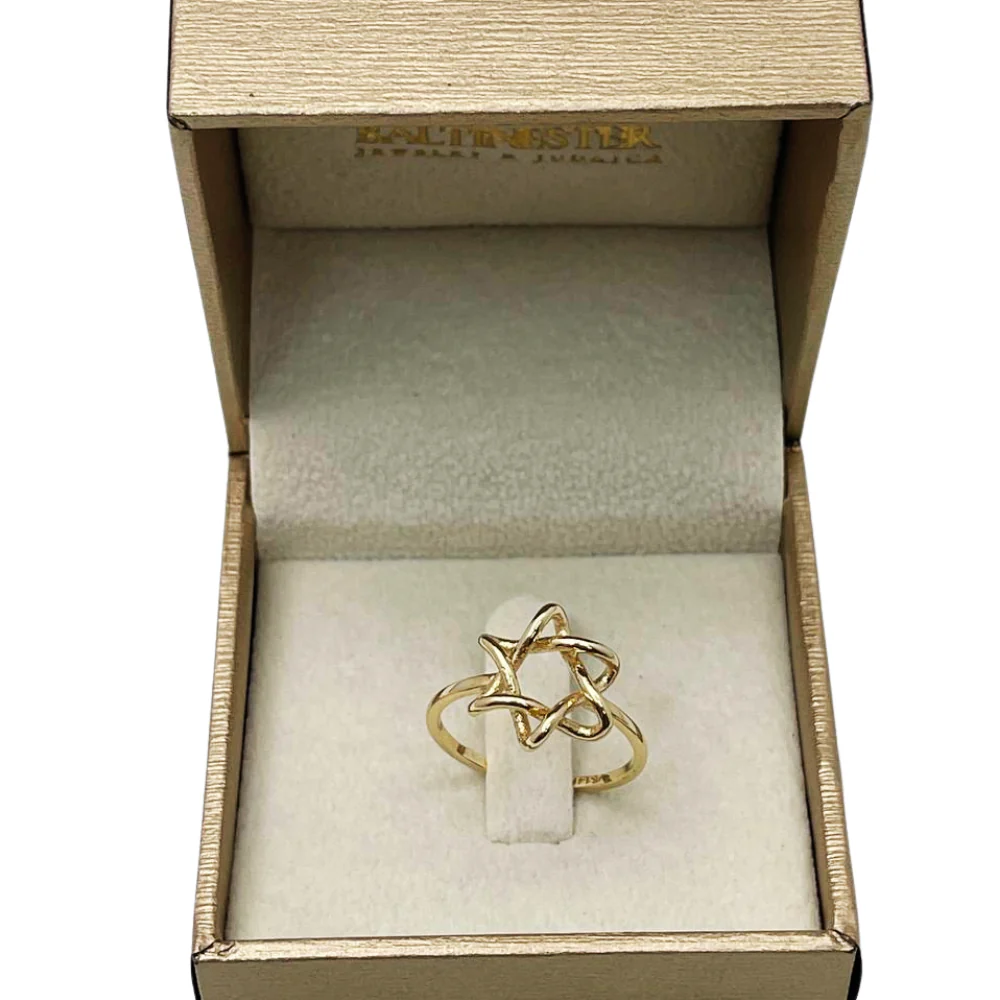Minimalist Star of David Ring in 14K Yellow Gold - Image 12