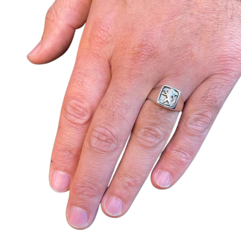 Lion of Judah Oxidized Sterling Silver Ring - Image 2