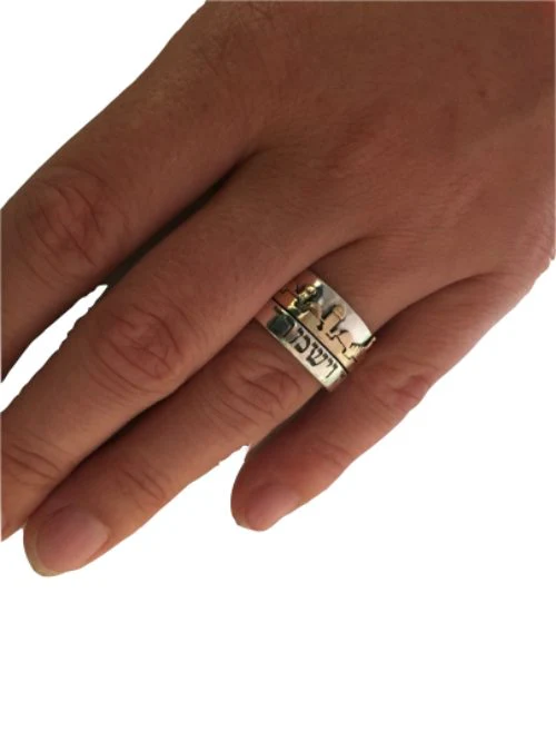 14k Gold and Sterling Silver Jerusalem Ring - Image 2