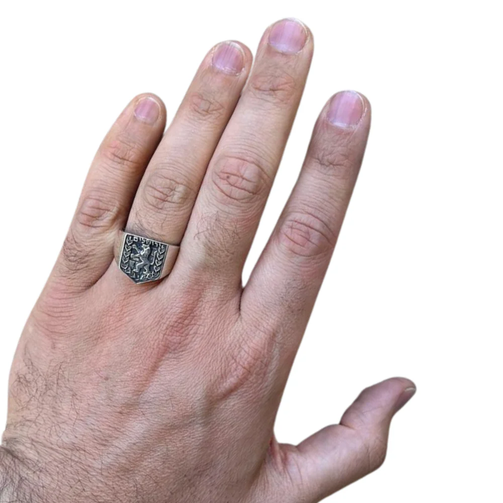 Jerusalem Emblem Signet Ring in Sterling Silver - Image 2