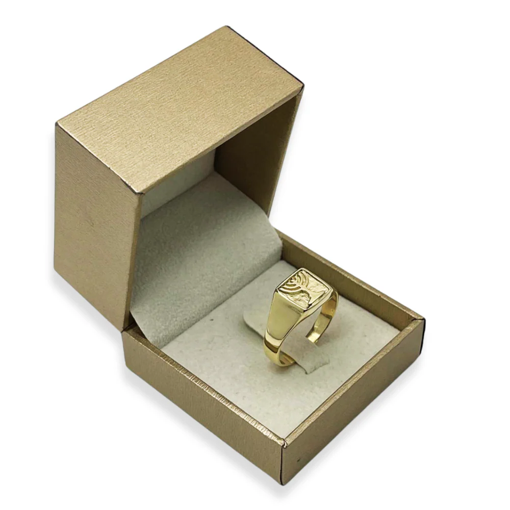 14k Gold Signet Menorah Ring - Image 4
