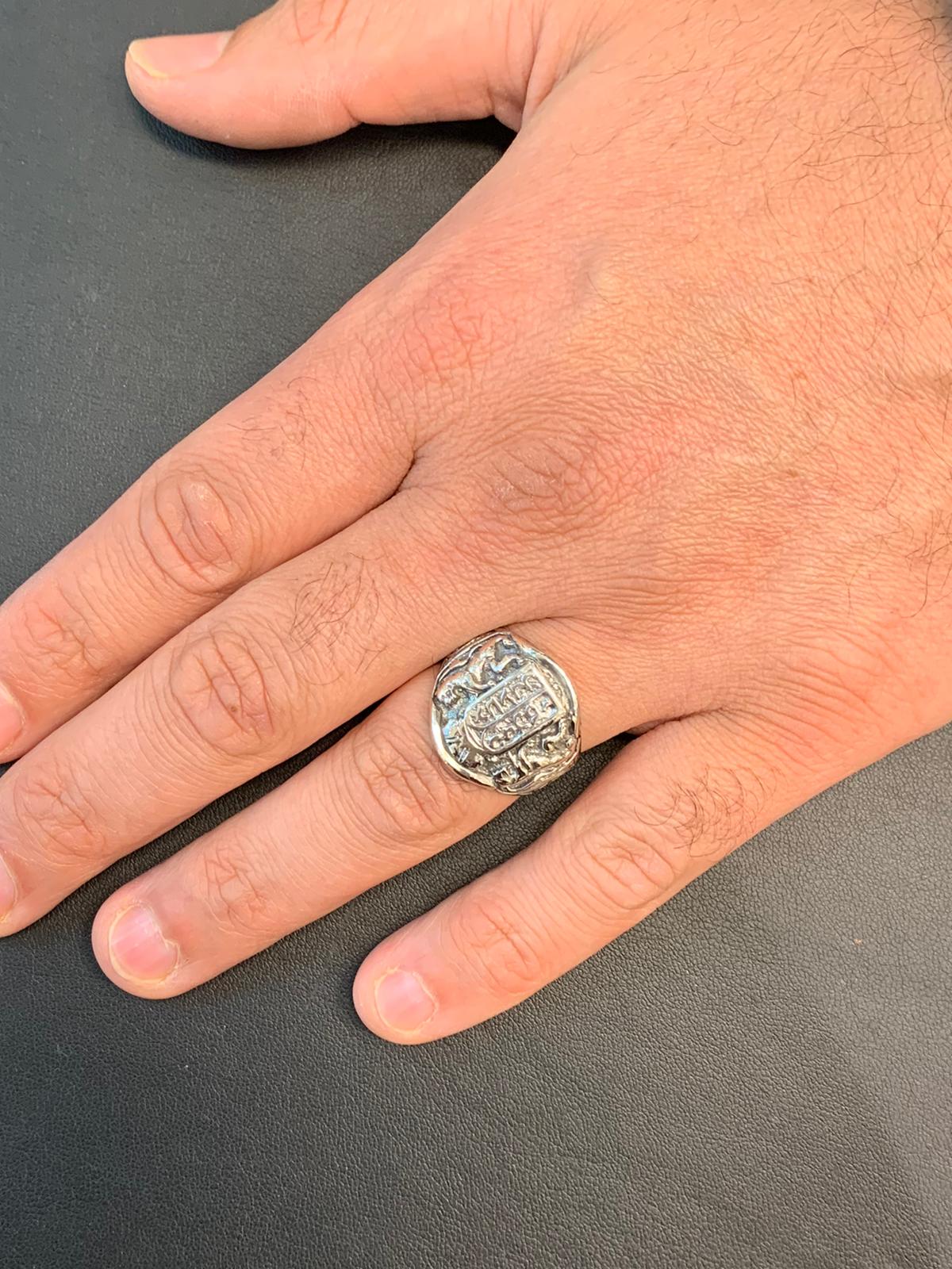 Oxidized Silver Ana Bekoach Kabbalah Spinning Ring - Image 4