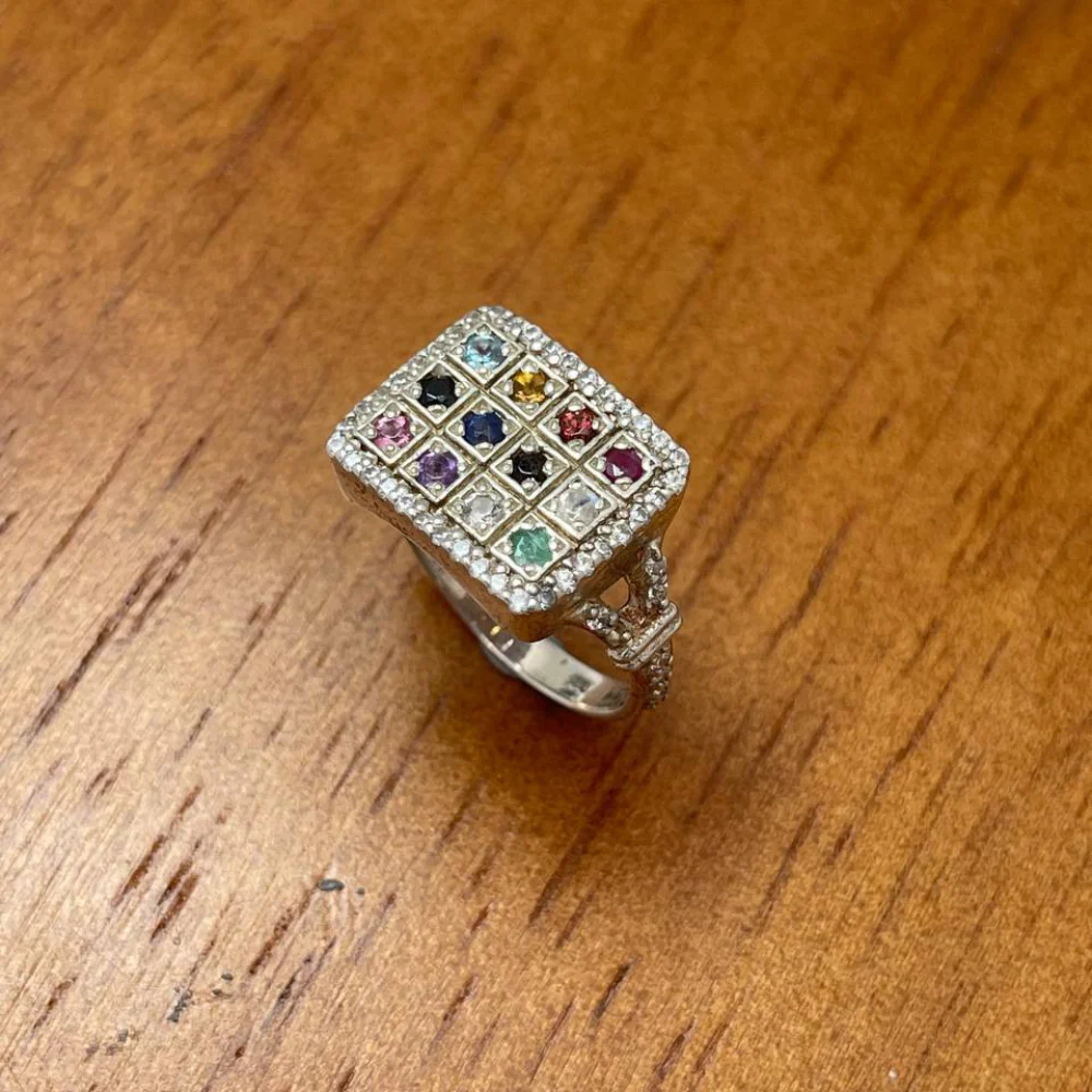 Sterling Silver Hoshen Square Signet Ring - Image 8