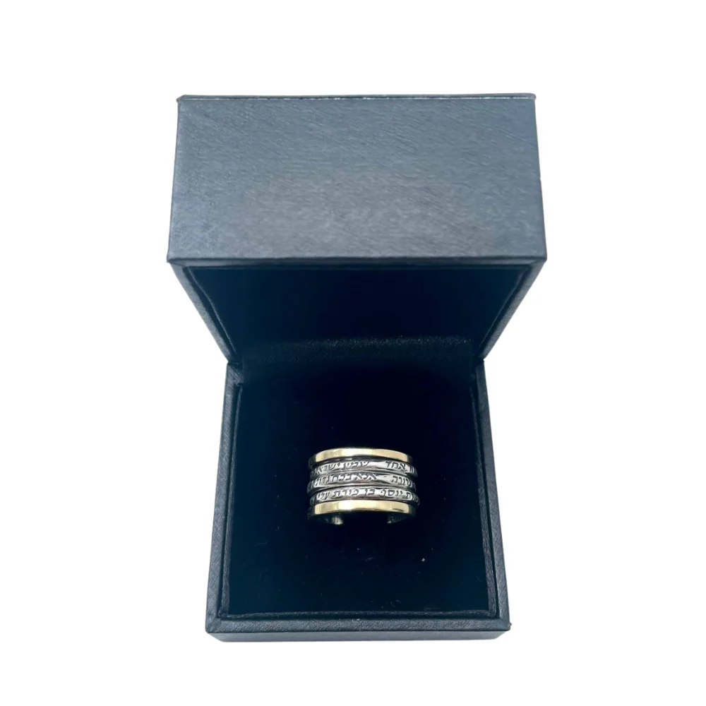 Silver and Gold Kabbalah Triple Spinner Ring - Image 5