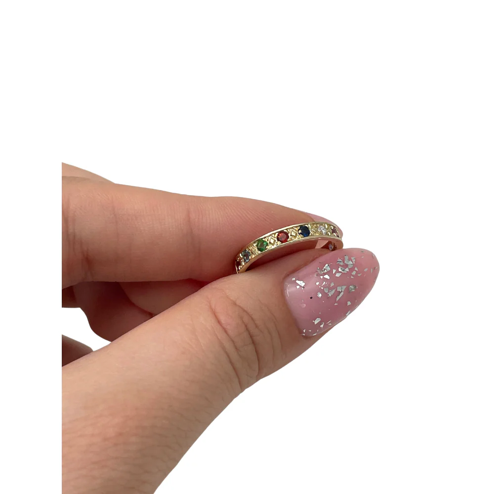 Kabbalah Ring with 12 Hoshen Gems - 14K Yellow Gold - Image 2
