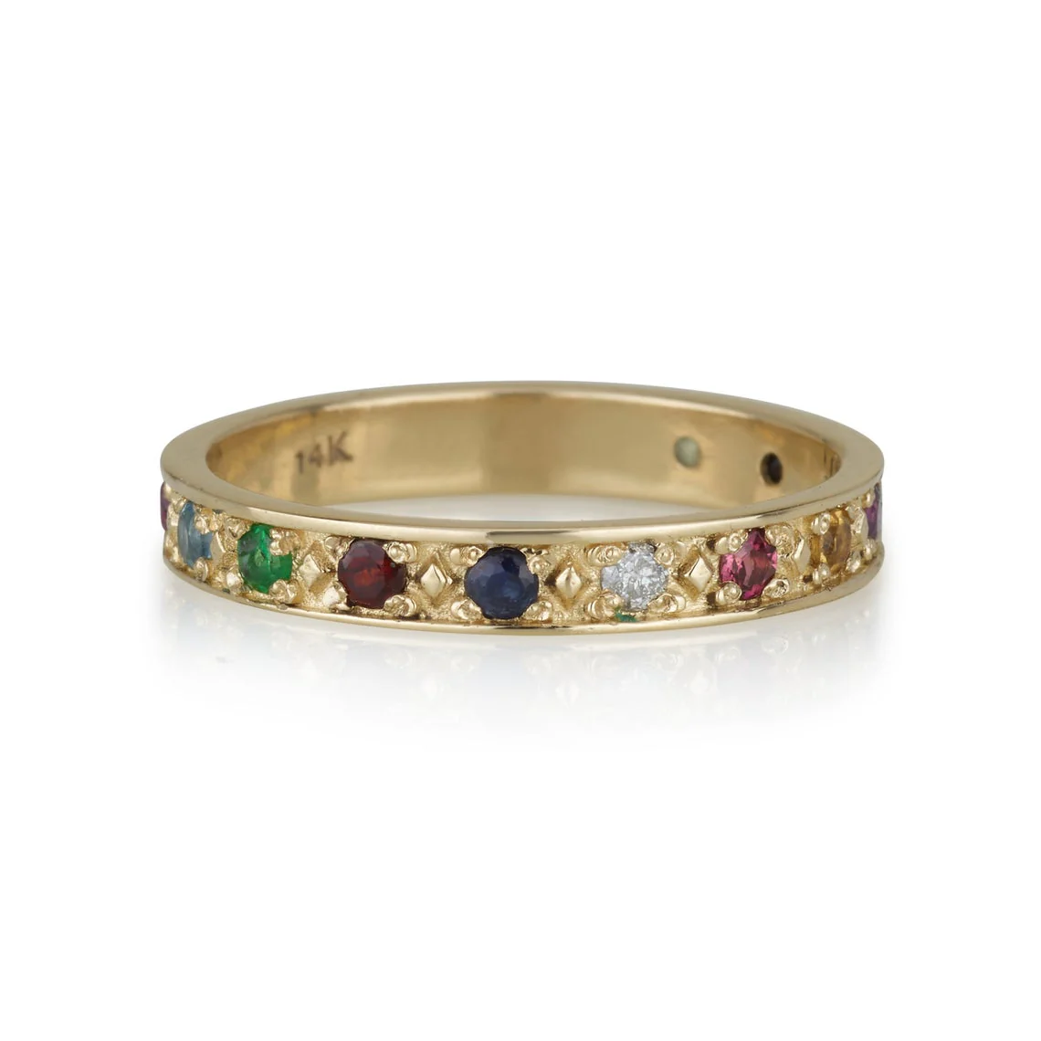 Kabbalah Ring with 12 Hoshen Gems - 14K Yellow Gold - Image 3