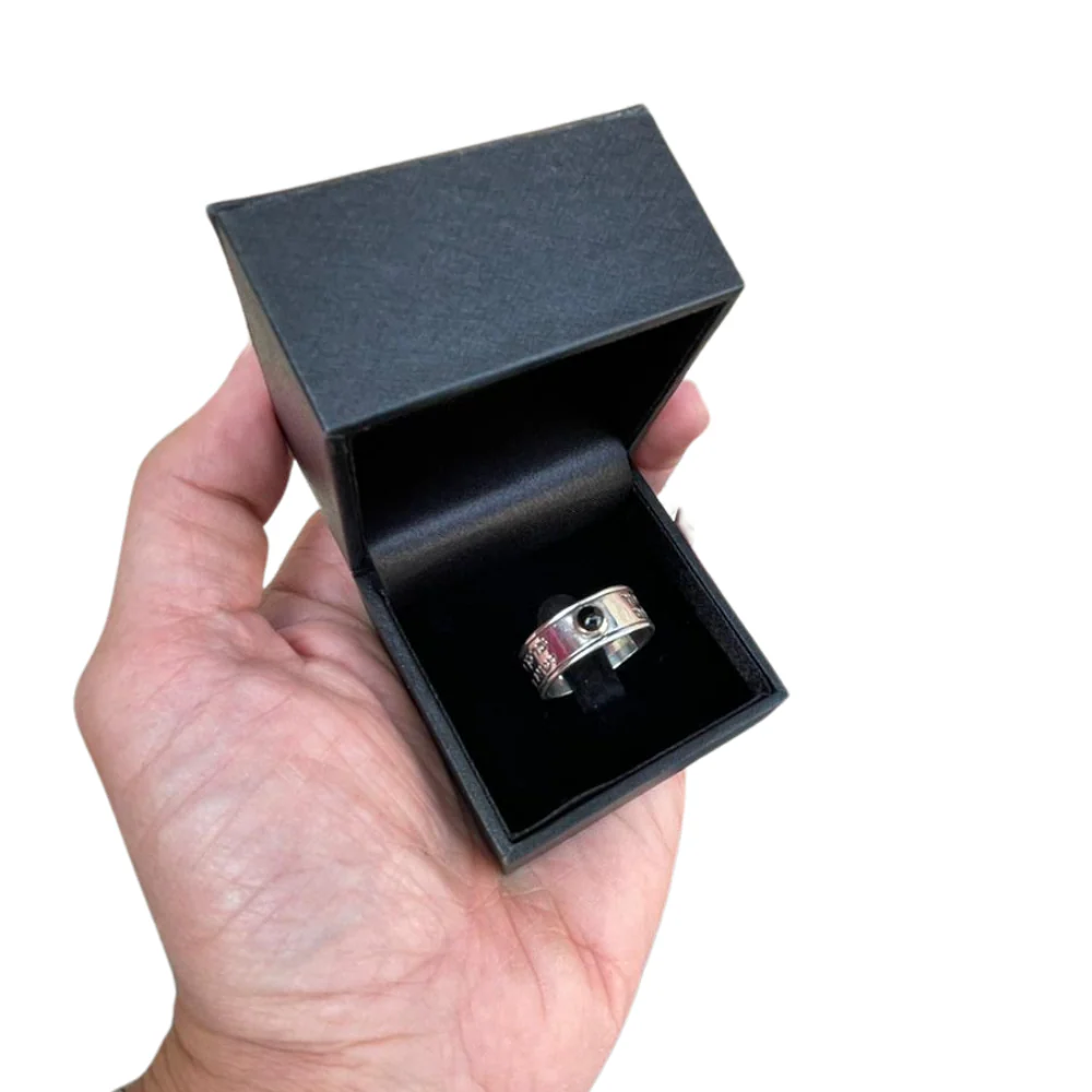 Priestly Blessing Kabbalah Ring - 14K Gold and Silver Black Onyx - Image 7