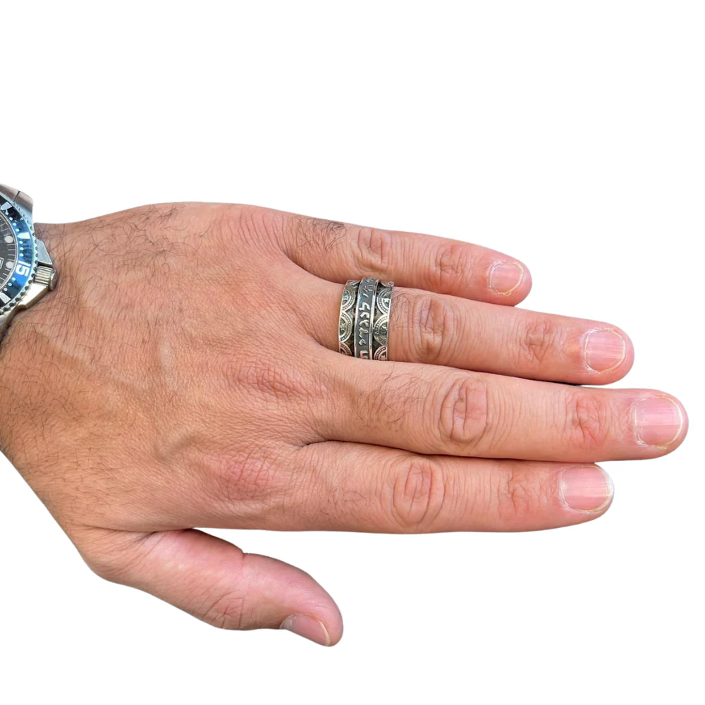 This Too Shall Pass Ornate Silver Spinner Ring - Image 3