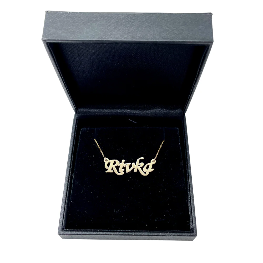 14k Gold Script Name Necklace - Image 2