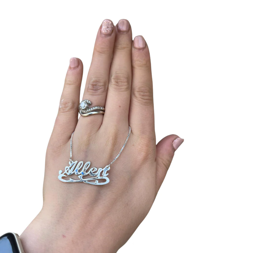 Silver Eternity Name Necklace - Image 3