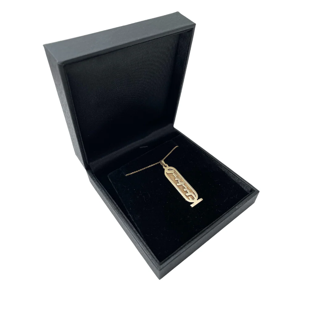 14k Gold Kartush Name Pendant - Image 2