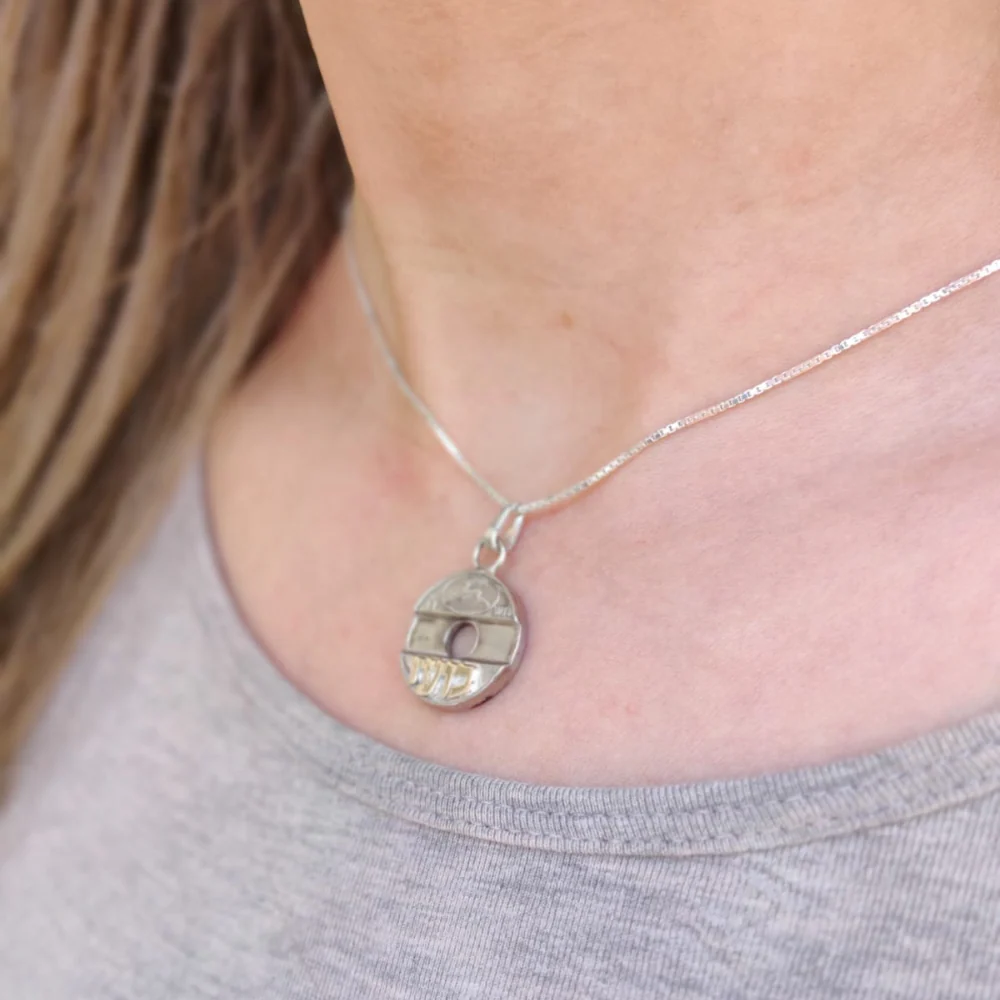 Silver Name ''Asimon'' Pendant - Antique Israeli Phone Token Pendant - Image 6