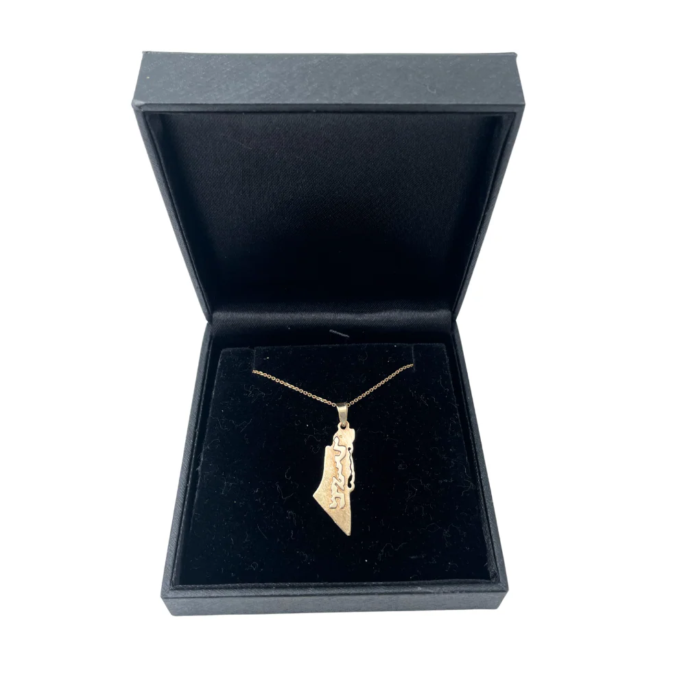 Map Of Israel Name Pendant in 14k Gold - Image 3