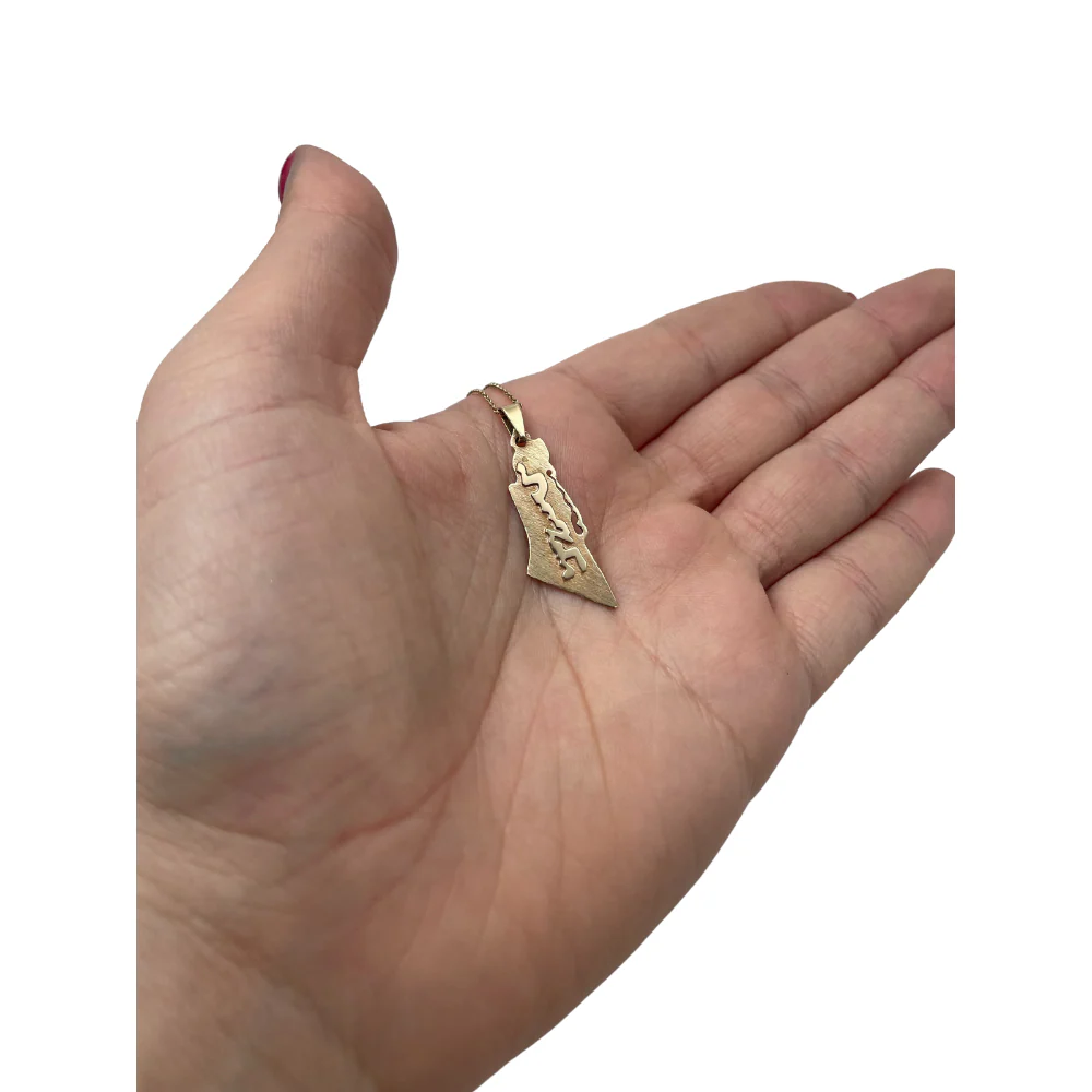 Map Of Israel Name Pendant in 14k Gold - Image 4