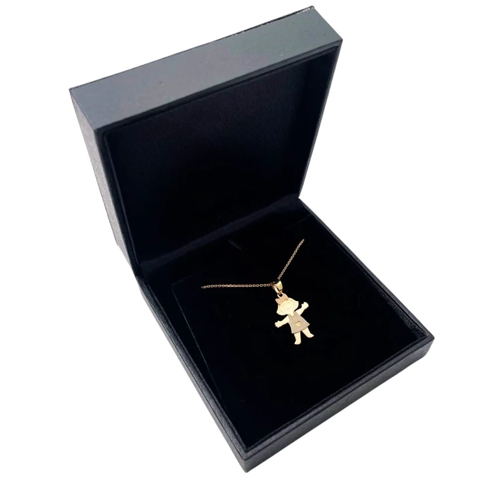 Little Girl Charm Pendant in 14K Tri-color Gold - Image 5