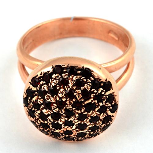 14k Rose Gold Round Garnet Ring For Her - Image 3