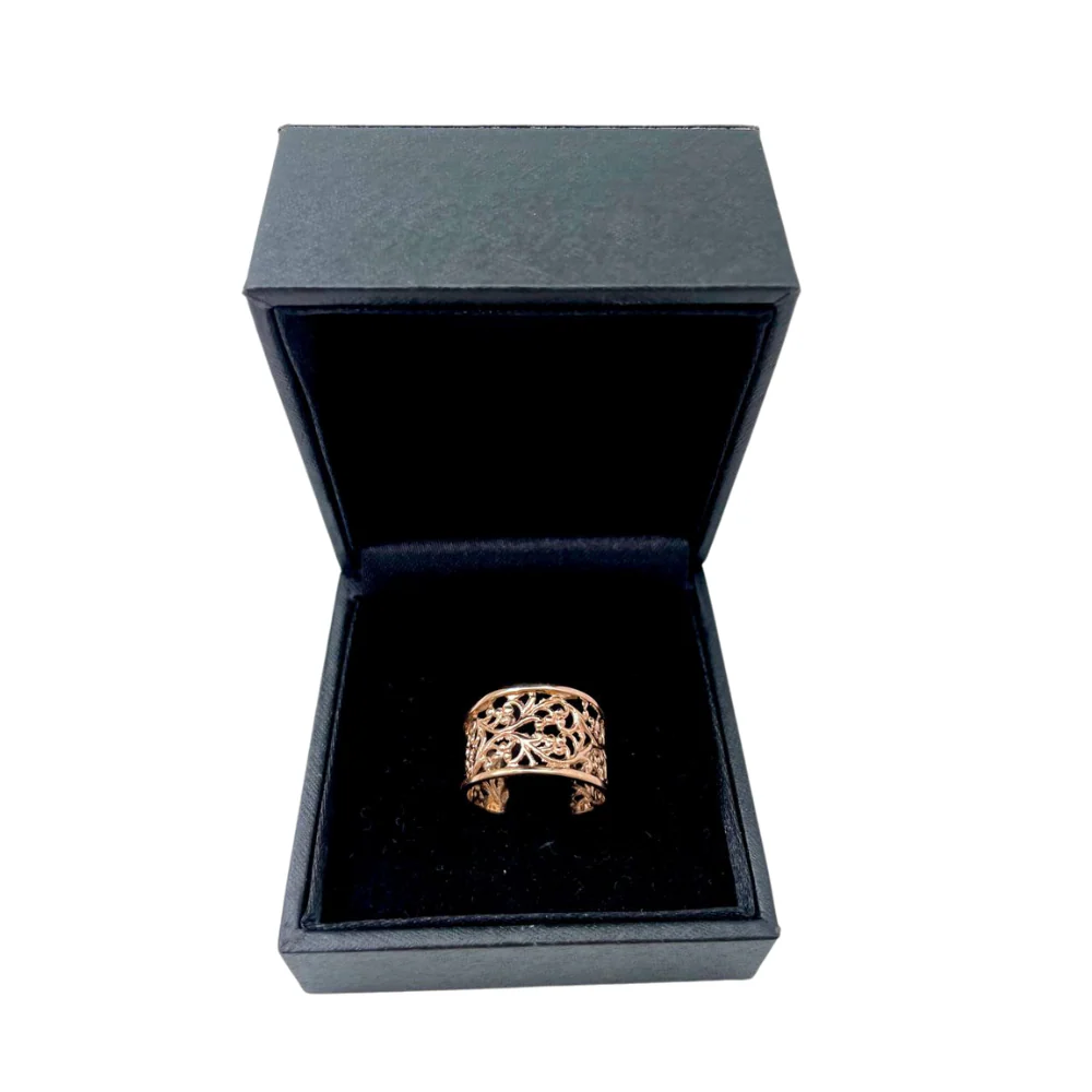 14k Rose Gold Wide Filigree Ring - Image 2