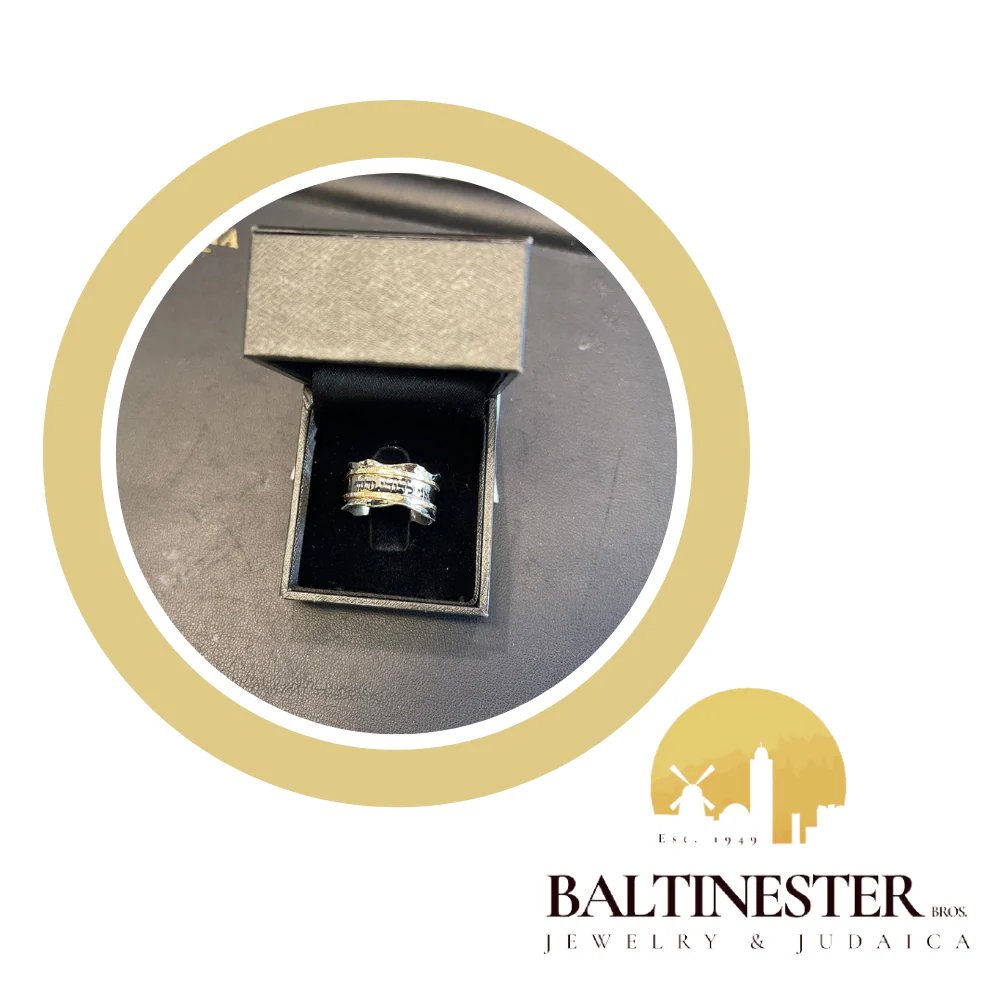 14K Two Tone Gold Biblical Quote Ring - Image 4