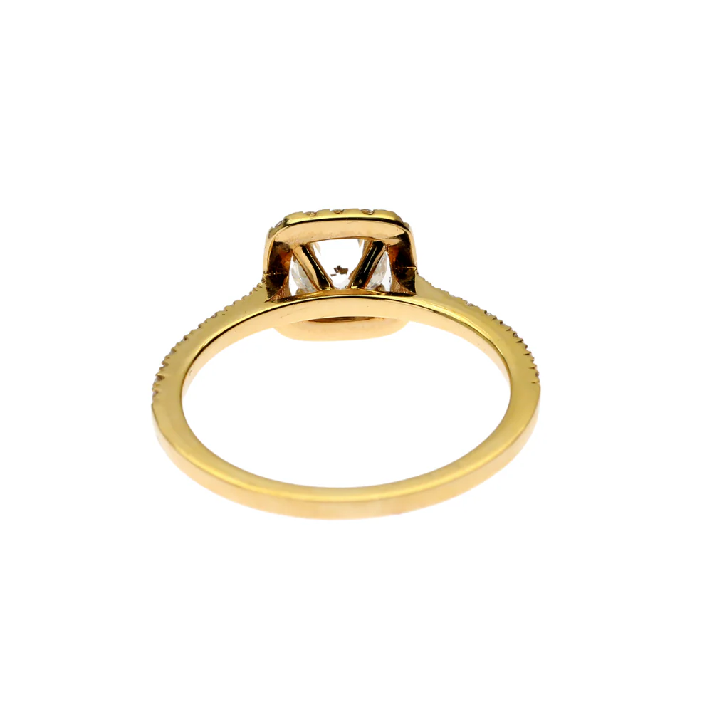 Diamond Square Halo Ring in 14K Yellow Gold - Image 5